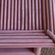 Vintage pink bamboo rattan side table or large bedside table