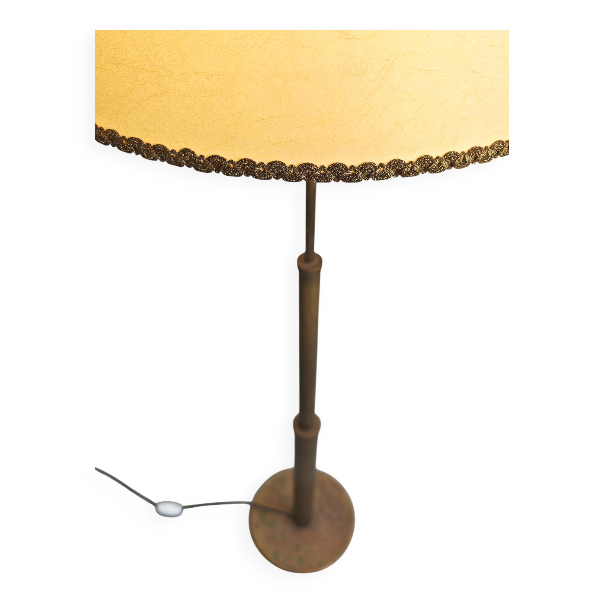 Late Art Deco floor lamp in bronze, 1940s.