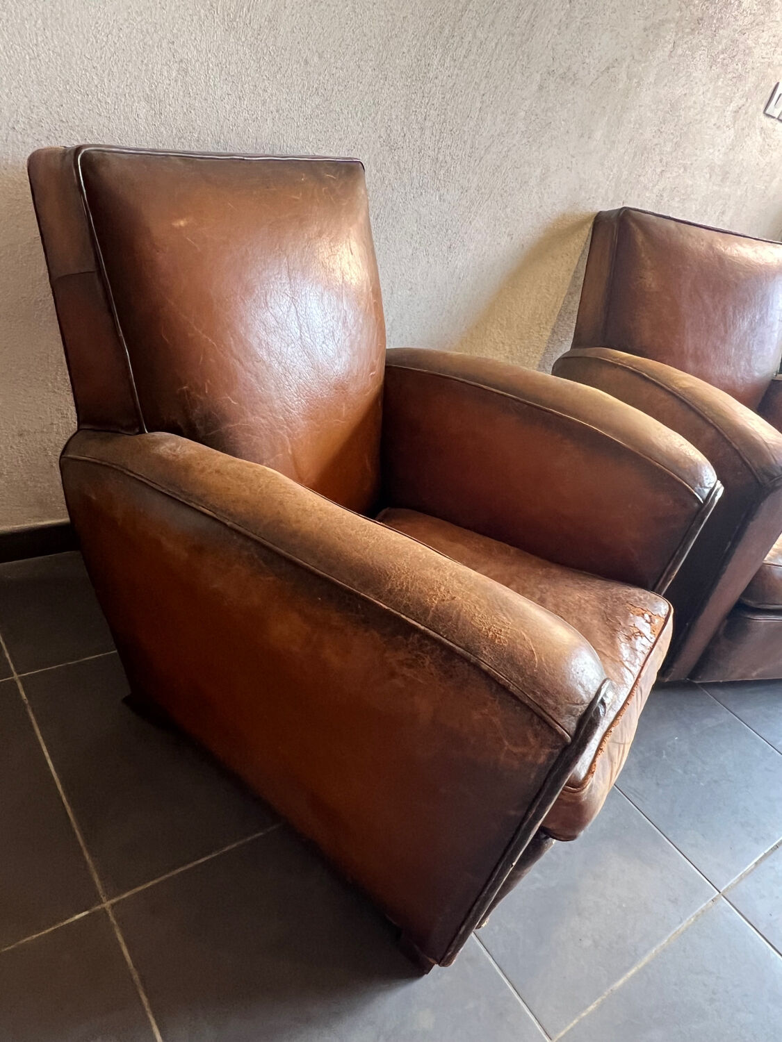 Pair of club chairs