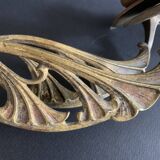 Paire de chandeliers de piano en bronze signés Gaveau, d'époque Art Nouveau