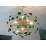 Green “coni” murano glass sputnik oval chandelier
