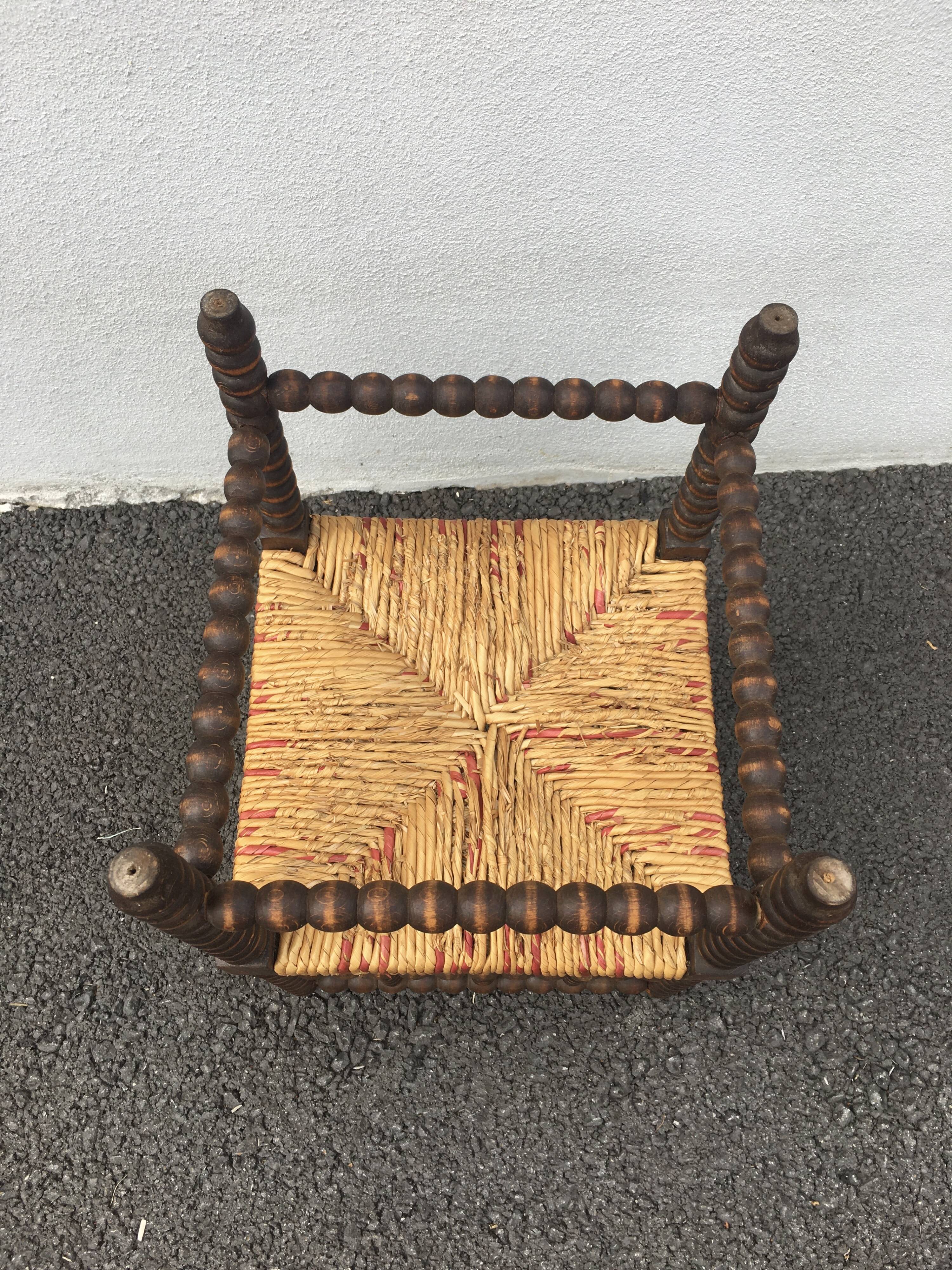 Straw corner chair for children