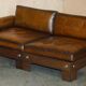 Sigurd Ressell for Vatne Mobler Leather Sofa Hardwood Art Deco