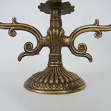 Pair of old candle holders with 3 branches in bronze, year 50/60