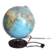 Illuminated globe world map.