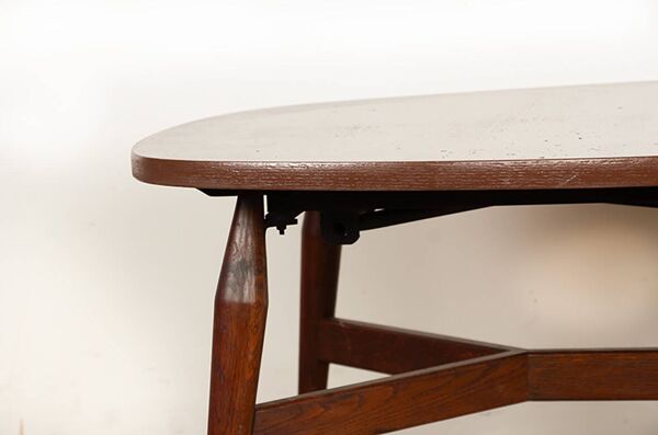 Table haute et basse Danoise en teck et bois laqué marron, modèle Smørrebrø