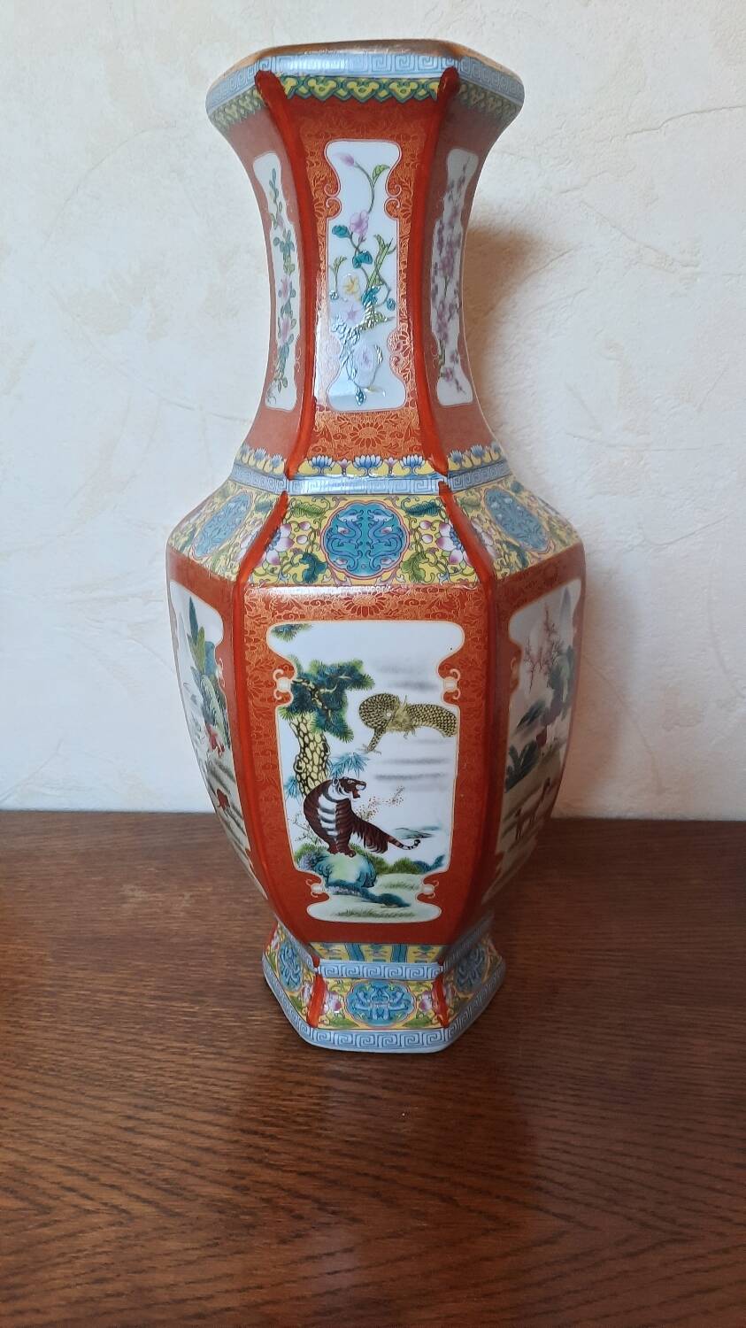 Chinese vase in rose family porcelain