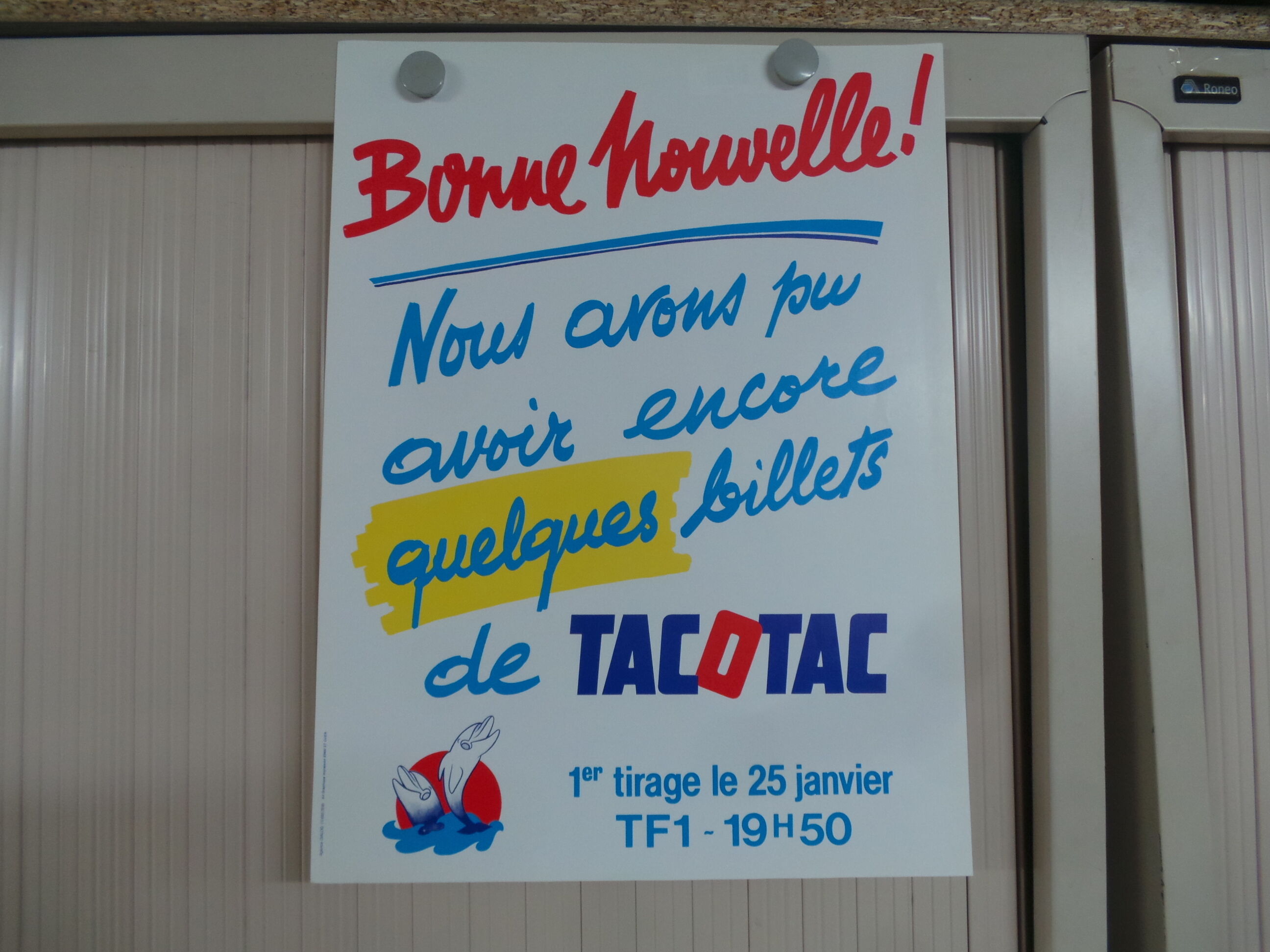 Original national lottery poster good news tac o tac