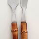 Couverts à poisson couteaux et fourchettes bambou Riviera 1960