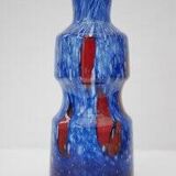 Blue Glass Art Vase attributed to Frantisek Koudelka for Prachen Glass Work