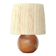 Wooden ball lamp with raffia lampshade 70s