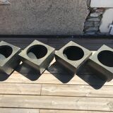 4 painted iron pot covers