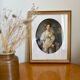 Framed antique print of the broken jug of J.B Greuze