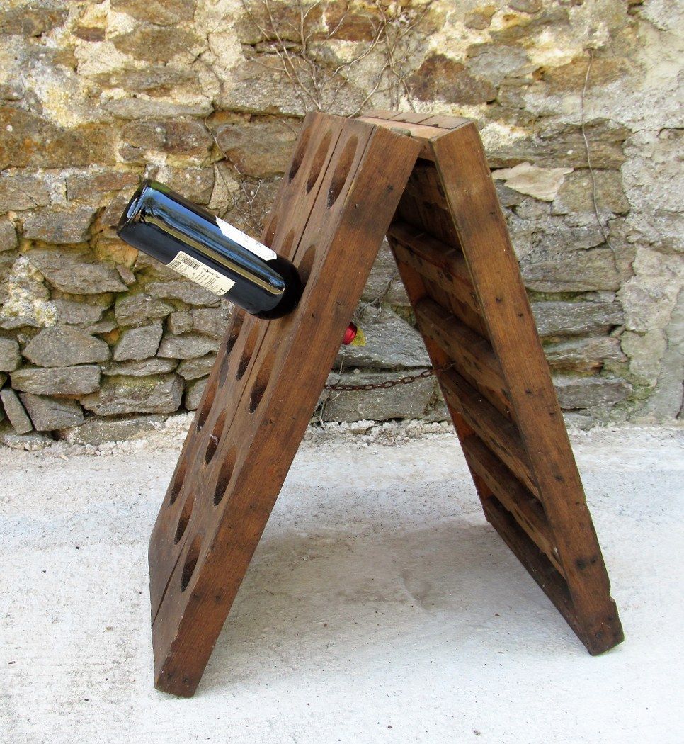 Oak Antique rustic wine bottle champagne bottle  rack for 30 bottles