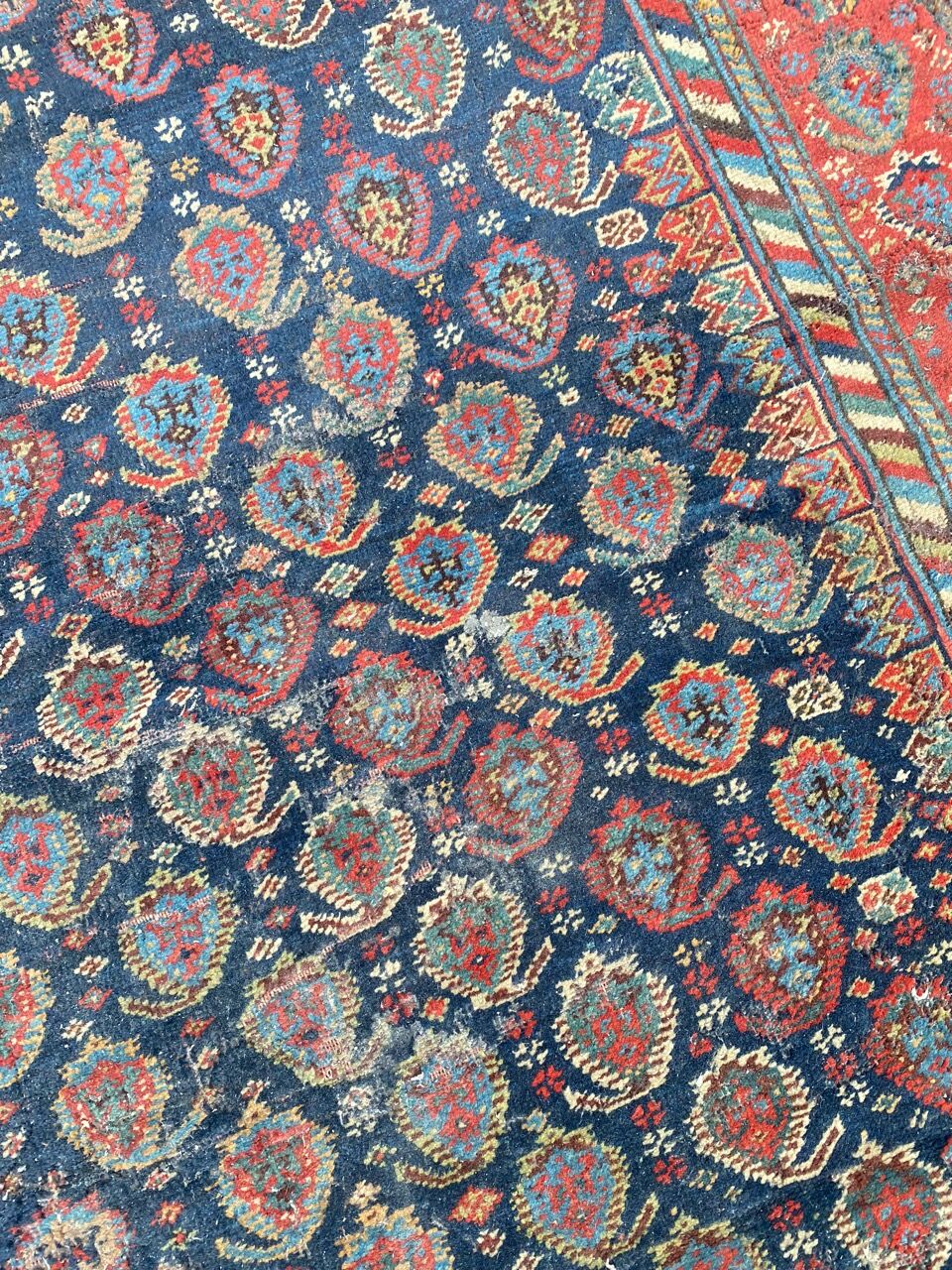 Pretty old Persian carpet of ghashghai handmade 177x328 cm