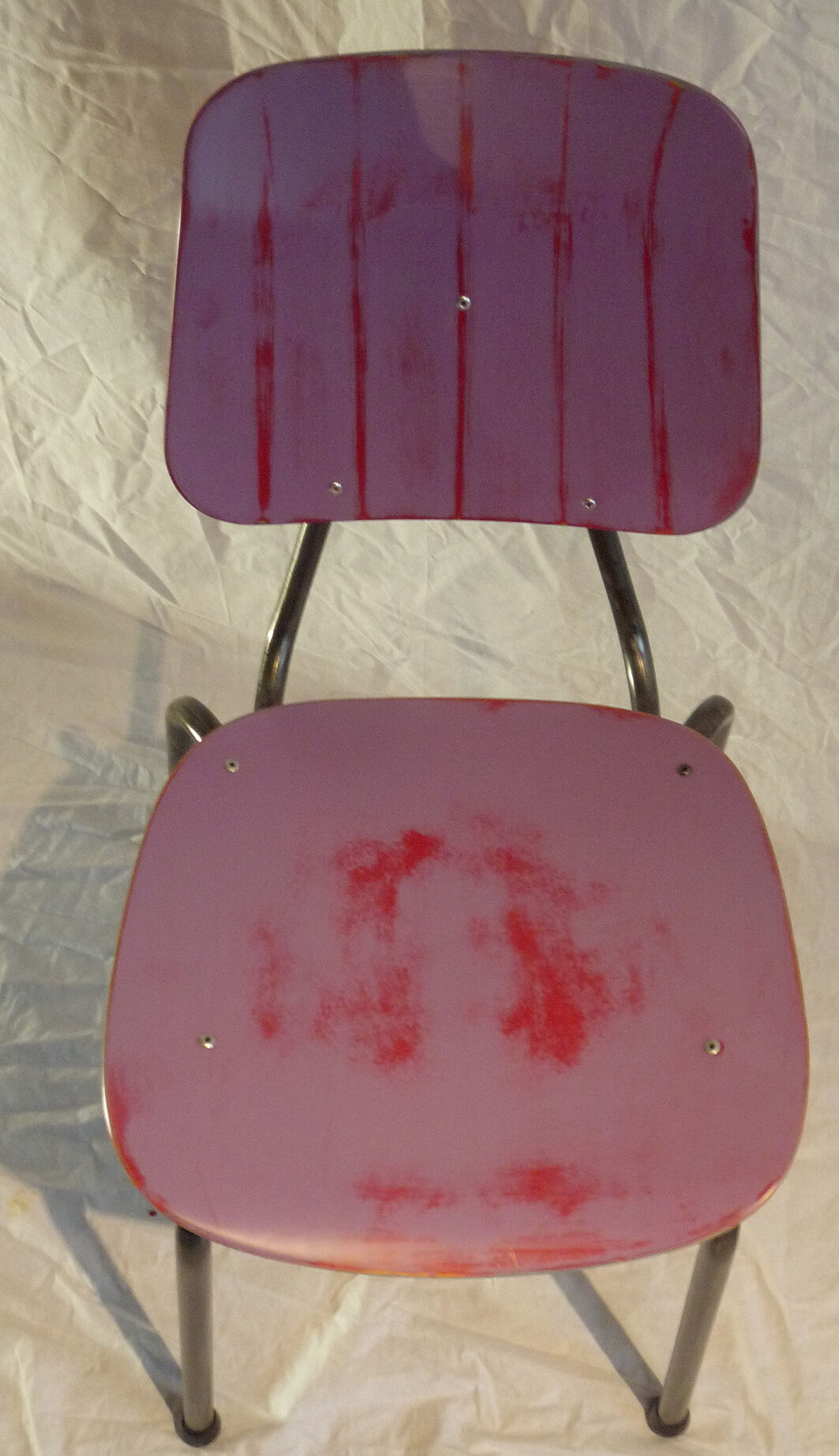 Pair of stackable steel tube chairs