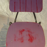 Pair of stackable steel tube chairs