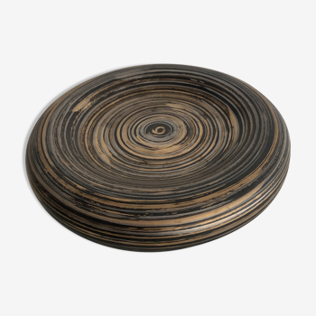 Black round ceramic ashtray - GM copper