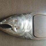 Wood/Silver Metal cutting board