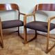 Pair of Baumann armchairs, model "sled", 1960