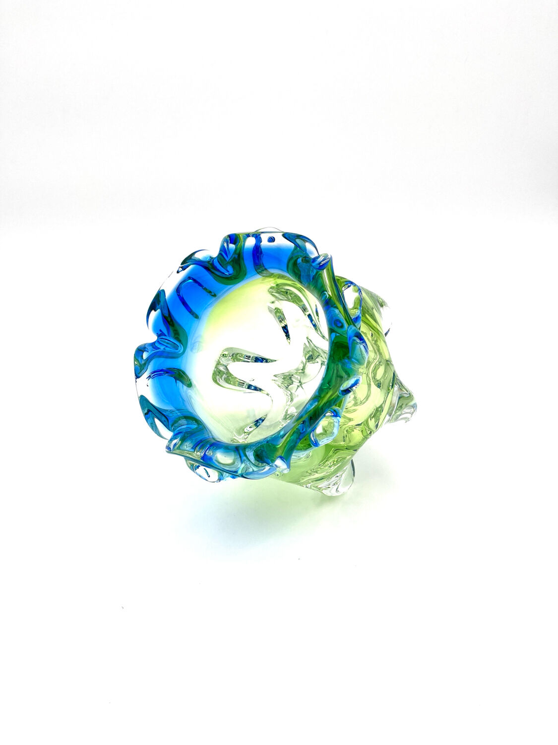 Corolle Vase Massif Hospodka Chřibská Cristal Sommerso Bicolour