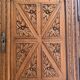 18th-century carved wardrobe, 4 doors, oak/cherry wood