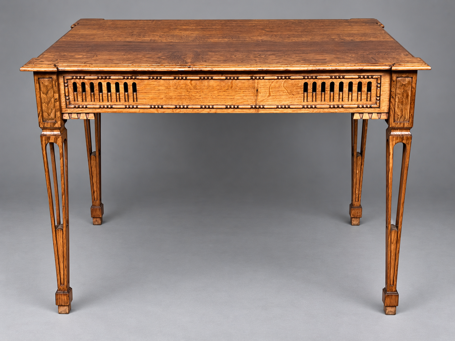 Solid oak coffee table in Louis XVI style.