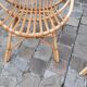 Pairs of shell rattan armchairs from the 50