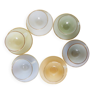 6 cups and saucers harlequin 220651