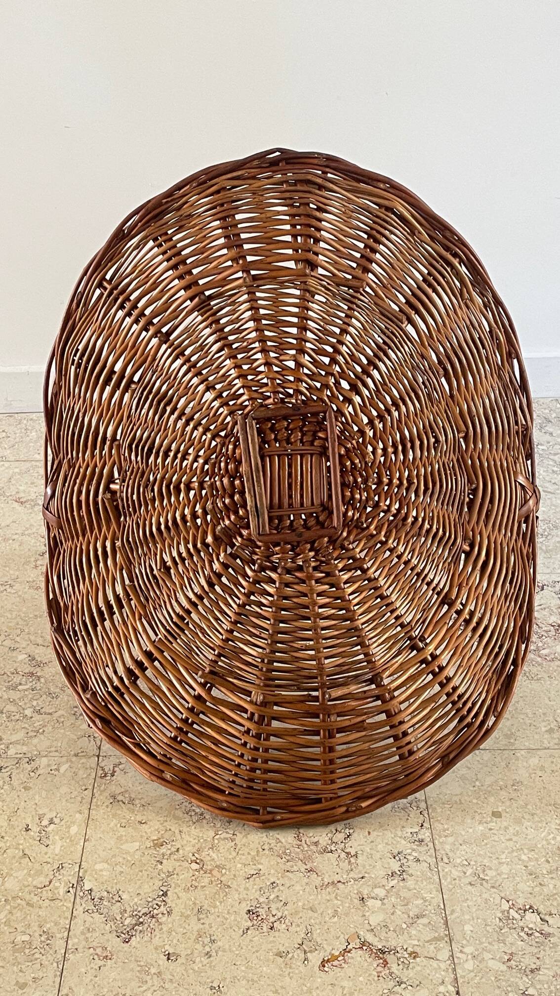 Vintage Rattan Log Basket