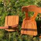 Three solid wood chairs