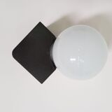 Vintage opalin glass and plastic 1970s wall light