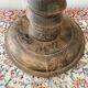 Antique pedestal table, column base, press screw, handcrafted piece.