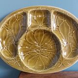 Gien platter, compartmentalized earthenware appetizer serving tray