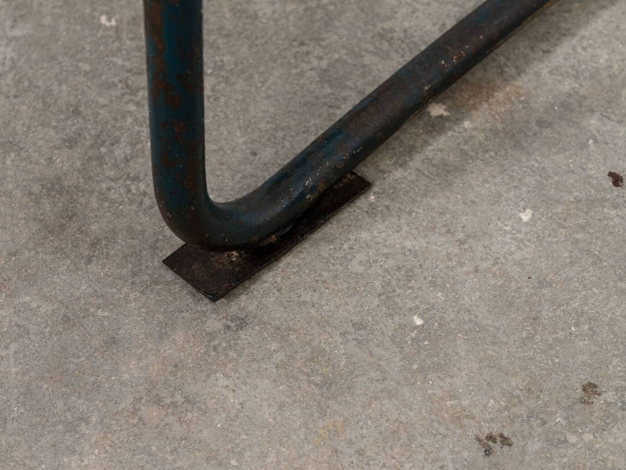 Rare Willy Guhl two-seater bench, original yellow patina, 1960.