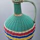Grande bouteille scoubidou tressé 1960