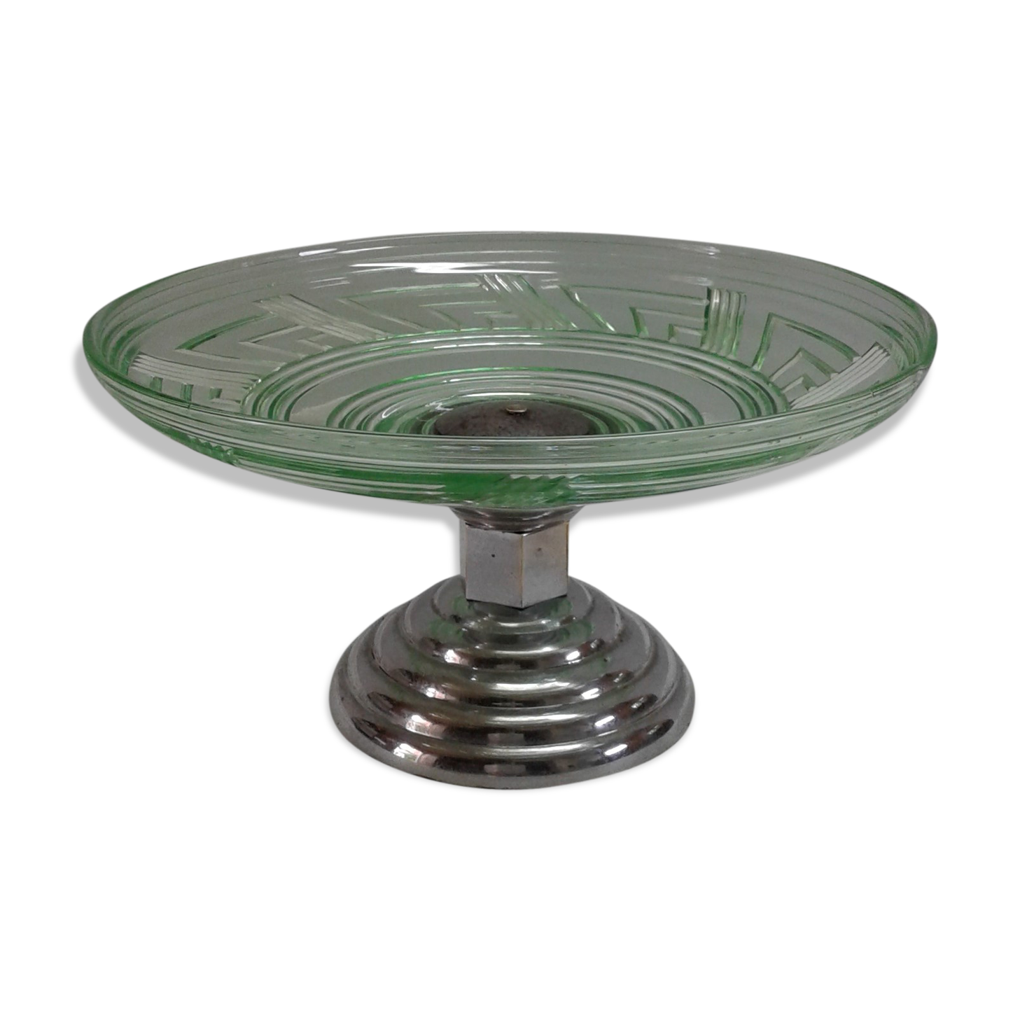 Cut glass and metal deco