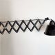 Industrial Black Enamel Scissor Wall Lamp, 1930s