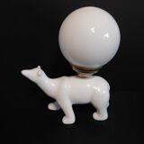 White ceramic bear lamp