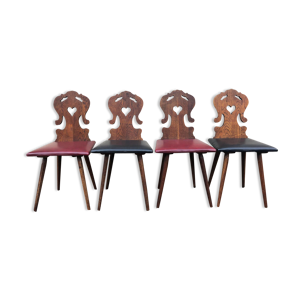 Lot de 4 chaises alsacienne bois