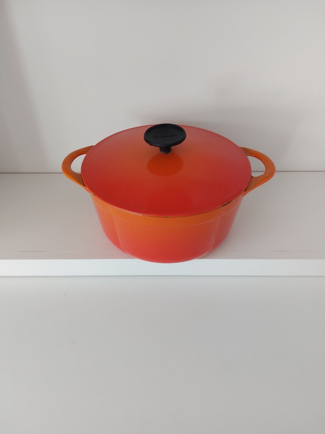 Le creuset model cousances red orange vintage pan
