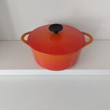 Le creuset model cousances red orange vintage pan