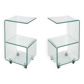 Pair of glass tables