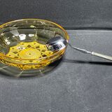 Cut crystal compotier with his spoon in a box