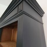 Old black oak bookcase drawer storage unit dresser shelf cabinet of curiosities