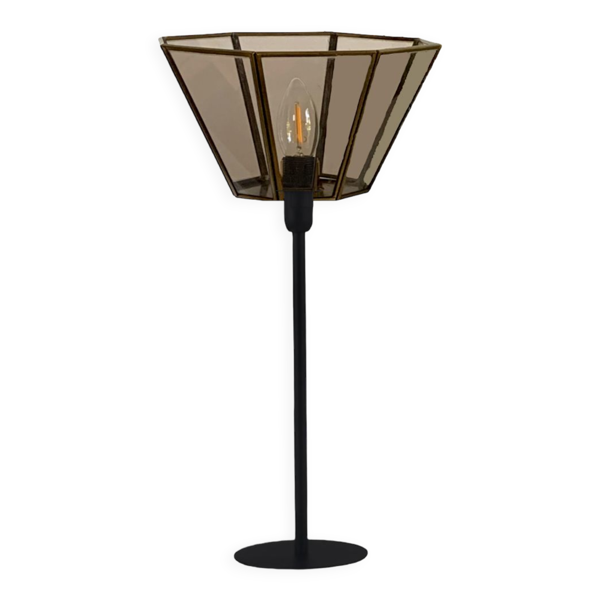 Table lamp with an old art deco type lampshade