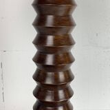 Brutalist French Wood Turned Wine Press Side Table in the style of Charles Dudouyt, France, 1940s