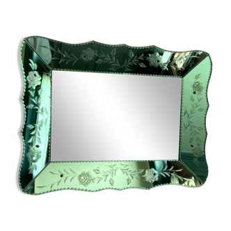 Mirror 1940 engraved glass 70x55cm