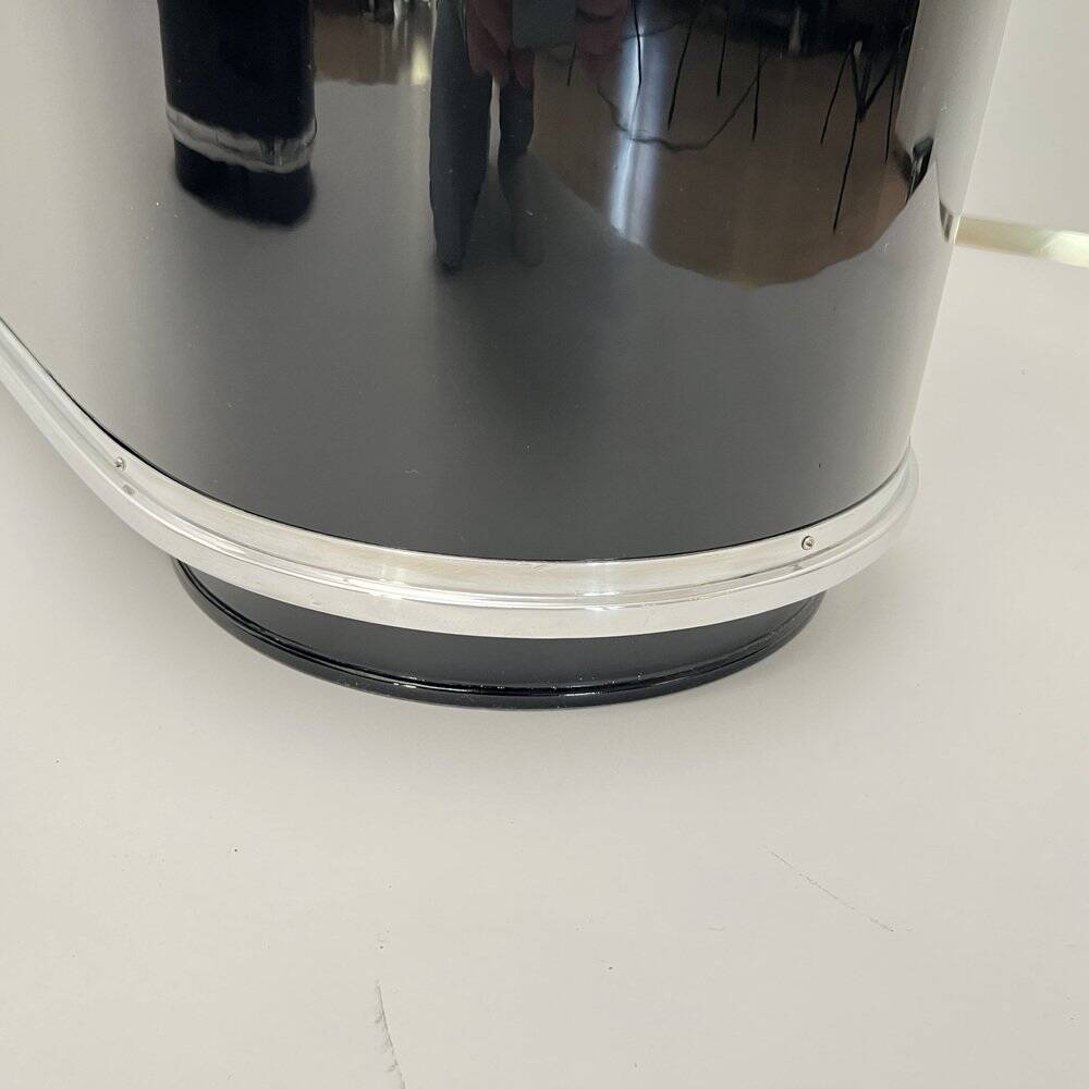 New York Desk in Black Lacquered Metal & Linoleum from Mauser, Germany, 1950