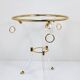 Table basse Tripode style Maison Jansen en lucite et métal doré